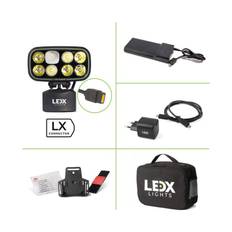 Pannlampa LedX Cobra 6500 X-pand med batteri, laddare & hjälmfäste