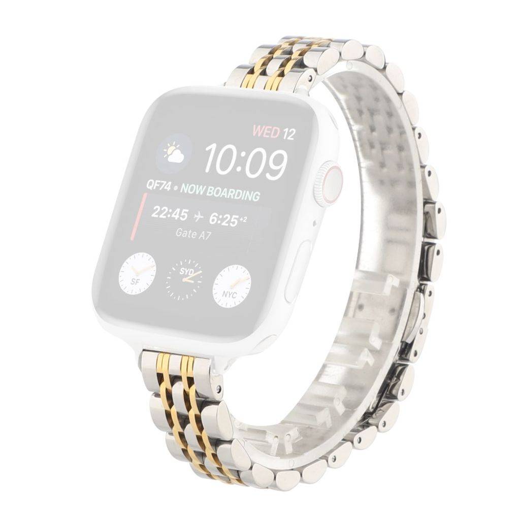 Apple Watch 38/40/41/42mm Klockarmband Länkdesign Rostfritt Stål - Silver/Guld
