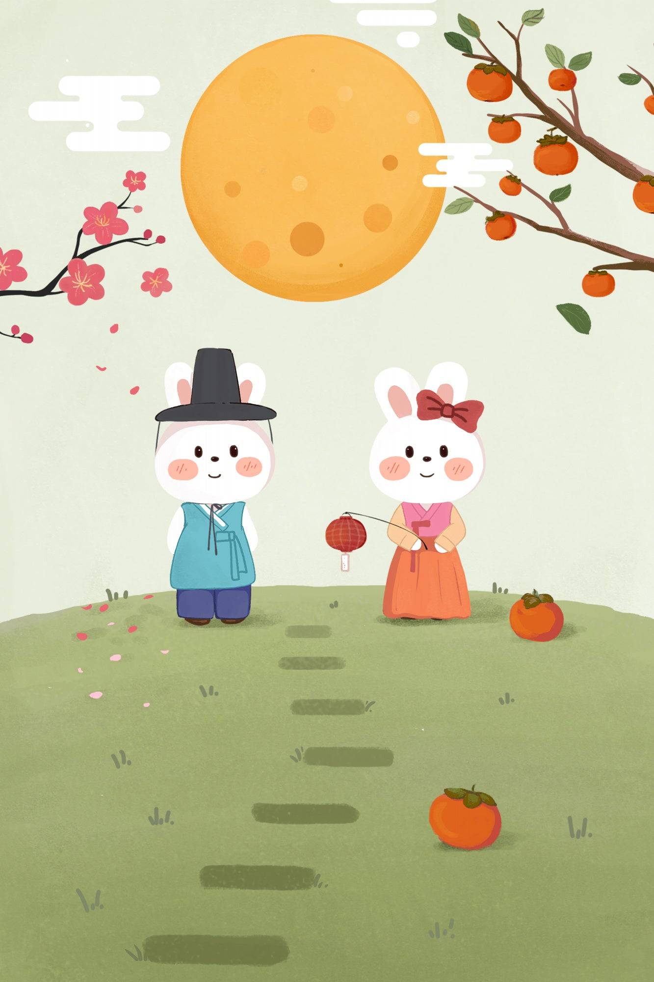 Happy Mid Autumn Festival Tradition Poster och Canvastavla - Poster / 30x40 cm