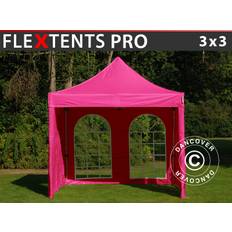 Foldetelt FleXtents Easy up pavillon PRO 3x3m Lyserød, inkl. 4 sider