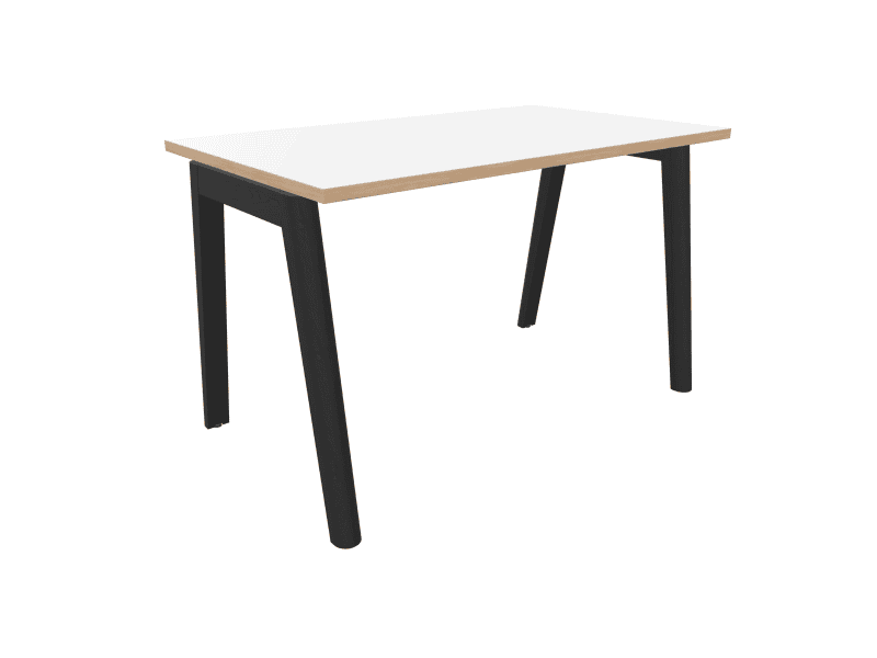 NOVA Wood skrivebord. Melamin – Flere størrelser og farver! B: 120 cm D: 80 cm Massiv Sort lakeret Ask Hvid med eg kant.