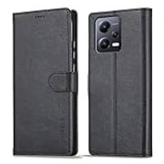 Telefon Flip Case Compatible with Xiaomi Redmi Note 12 Pro Plus Wallet Case with Card Holder,[TPU Shockproof Interior Protective Case] [Card Slot] [Kickstand] [Magnetic Closure] Leather Flip Cover Fod