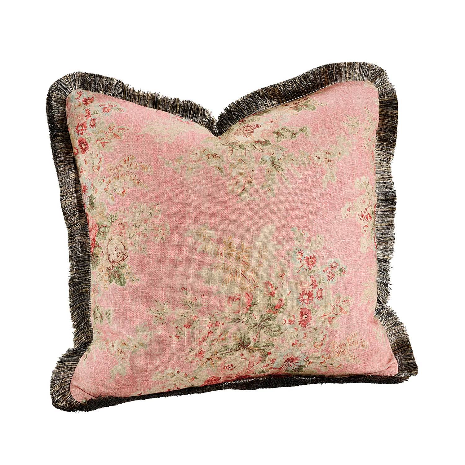 Kuddfodral Belle rose/flower - Brun/Rosa
