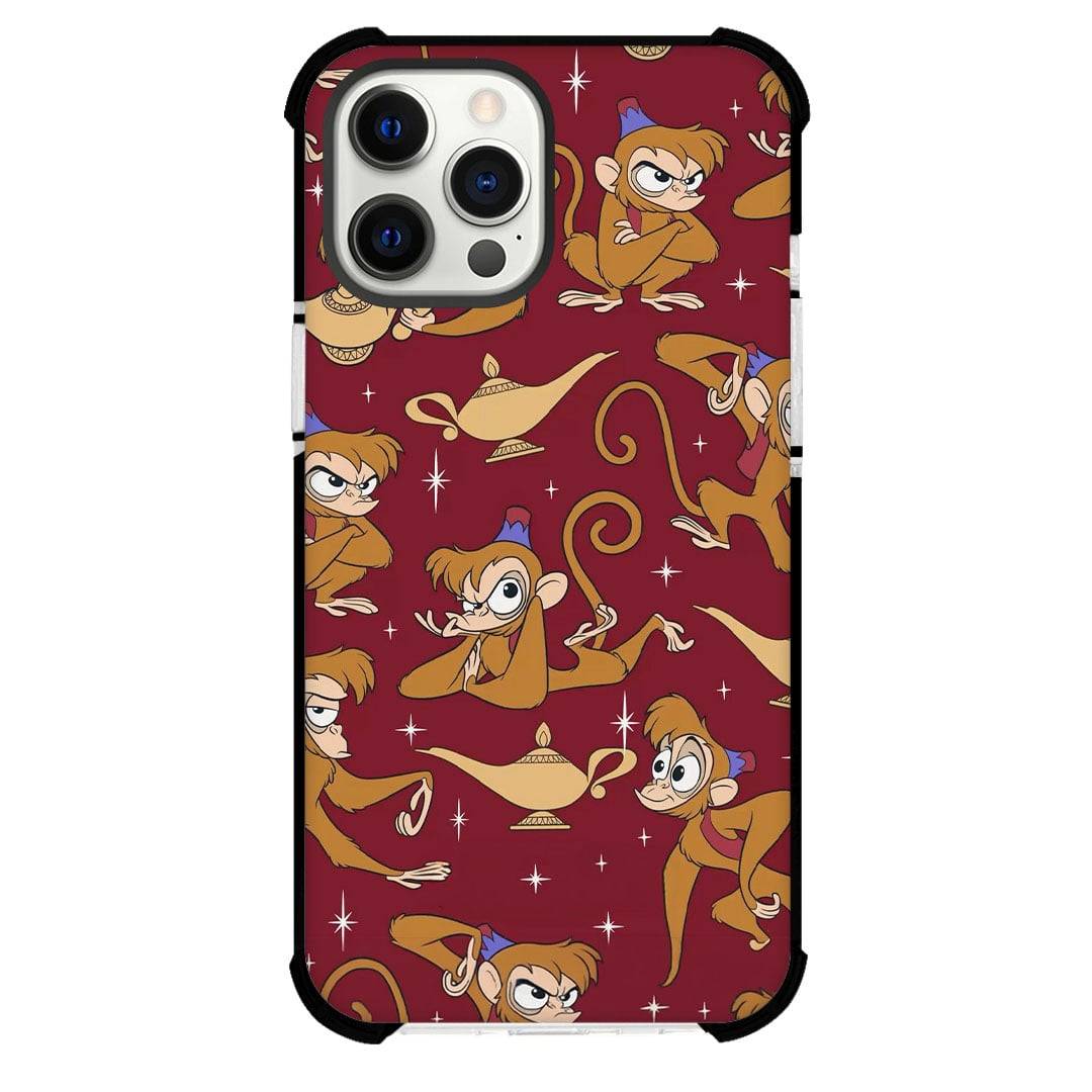 SkinnyDip Disney Phone Case For iPhone Samsung Galaxy Pixel OnePlus Vivo Xiaomi Asus Sony Motorola Nokia - Disney x Skinnydip Aladdin Abu Monkey Burgundy Cartoon Pattern Art Poster.