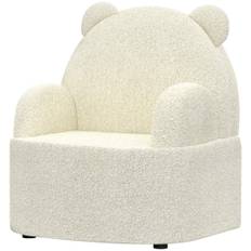 Beige barnfåtölj i teddyfleece, björnform