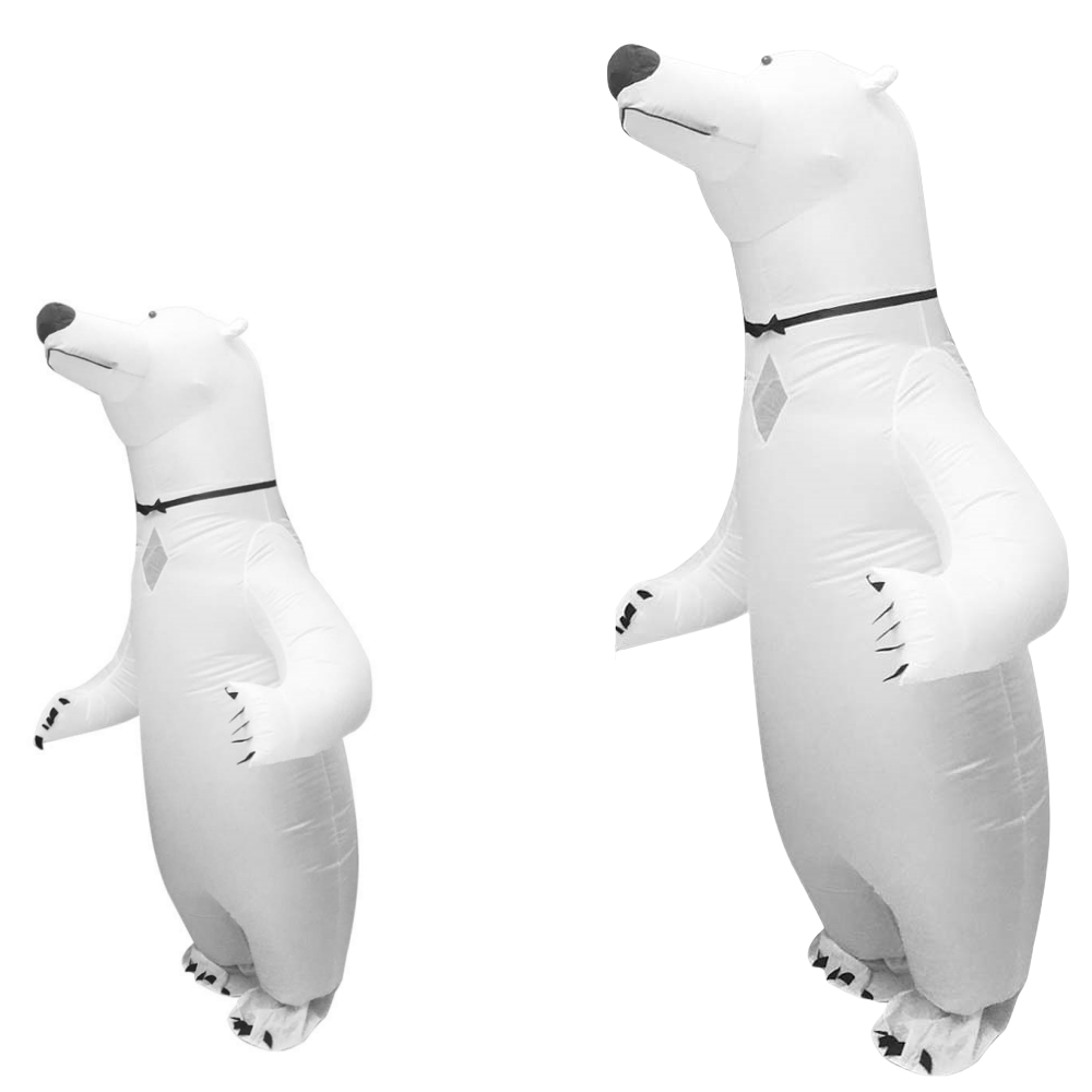 Adult Cute Animal Inflatable Costume Polar Bear Cosplay Dress Up Fun Costume Halloween Purim Fancy Mascot Costume Suitable for P