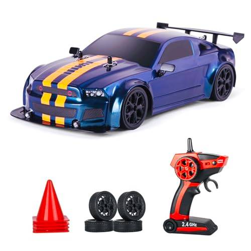 iBlivers Fjärrstyrd Bil, 1:14 Fjärrstyrd Driftbil 4WD Drift GT RC-bilar Fordon Hög Hastighet Racing Fjärrkontrollbil Leksak Gåvor Leksak för Pojkar Barn