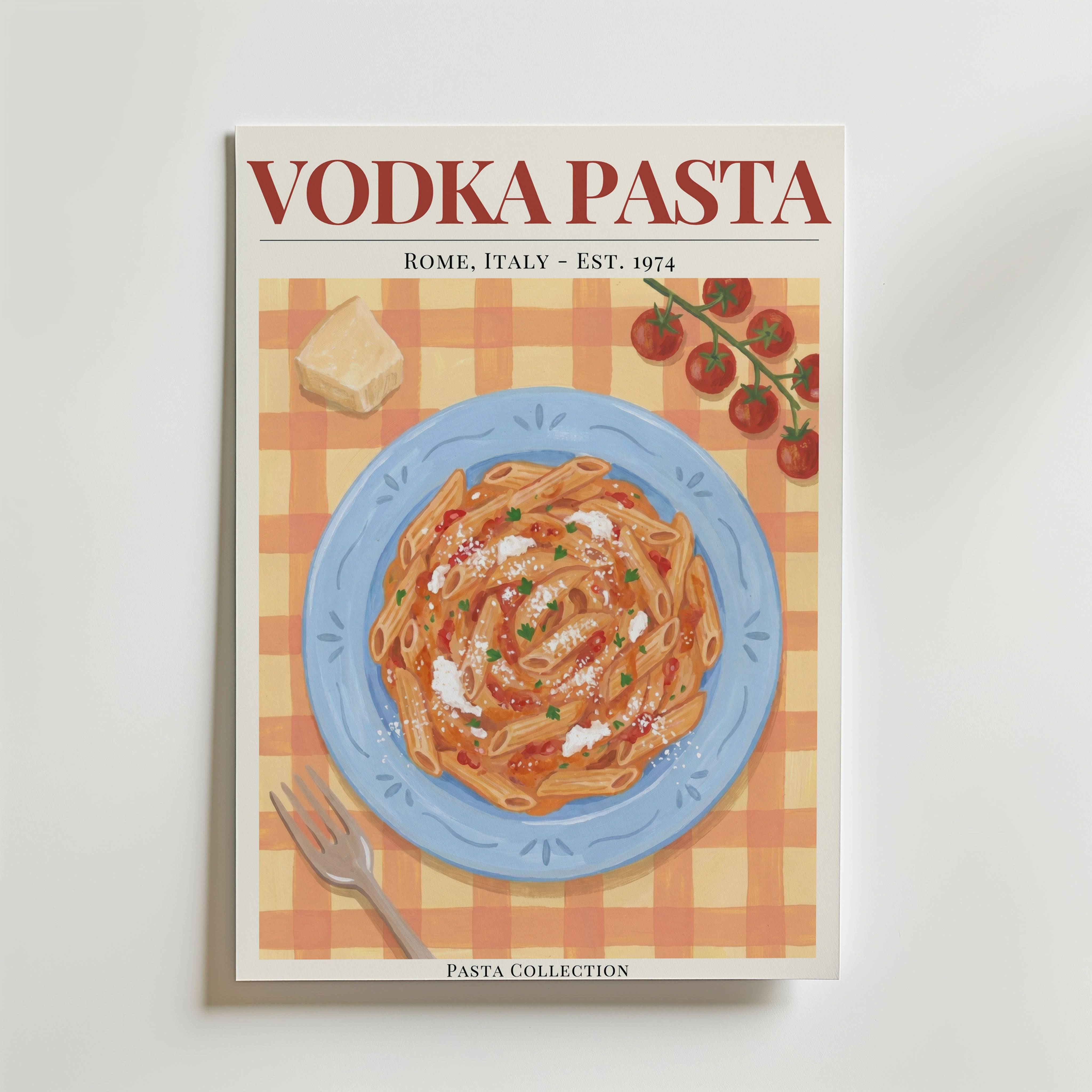 Vodka Pasta Poster - Premium Canvas 70x100 cm