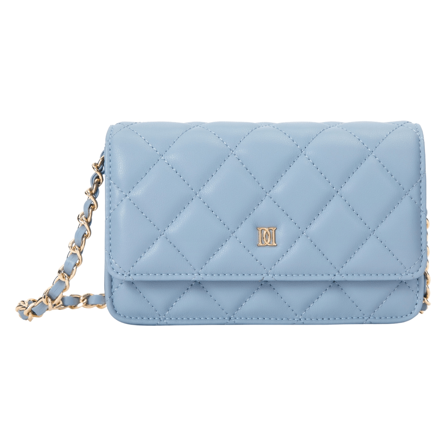 DARK Leather Quilted Mini Bag Light Blue 1pcs