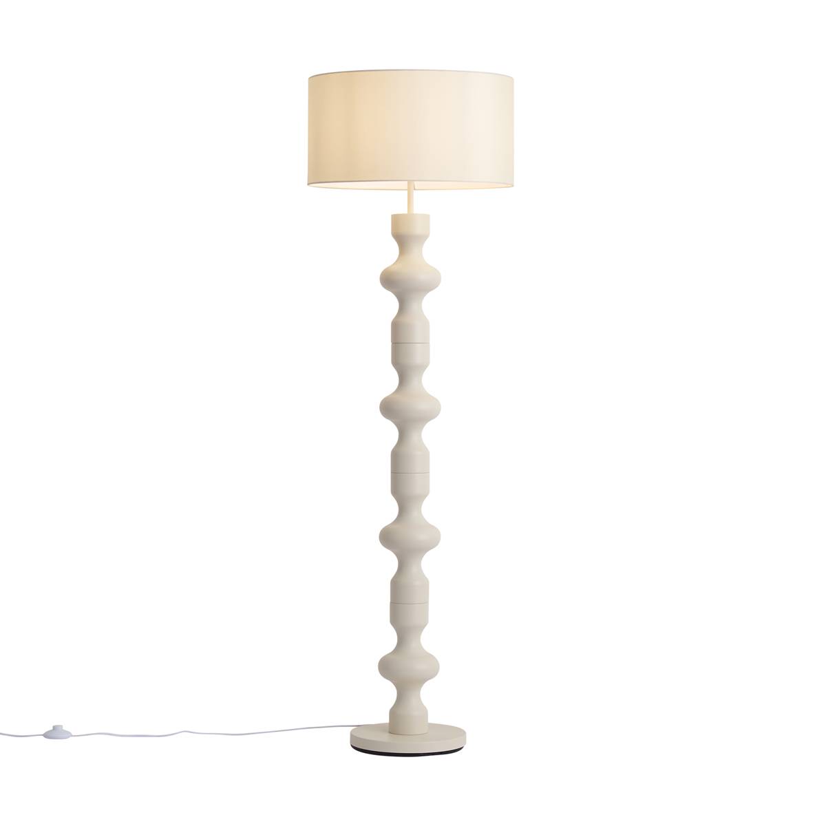 Retro gulvlampe beige med stofskærm 160 cm - Captain