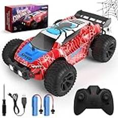 snookids Radiostyrd bil för barn – 2,4 GHz 1:20 RC bilar offroad buggy leksak med lampor, uppladdningsbar bil leksak drift bil gåva för pojkar flickor från 3 4 5 6 7 8 år