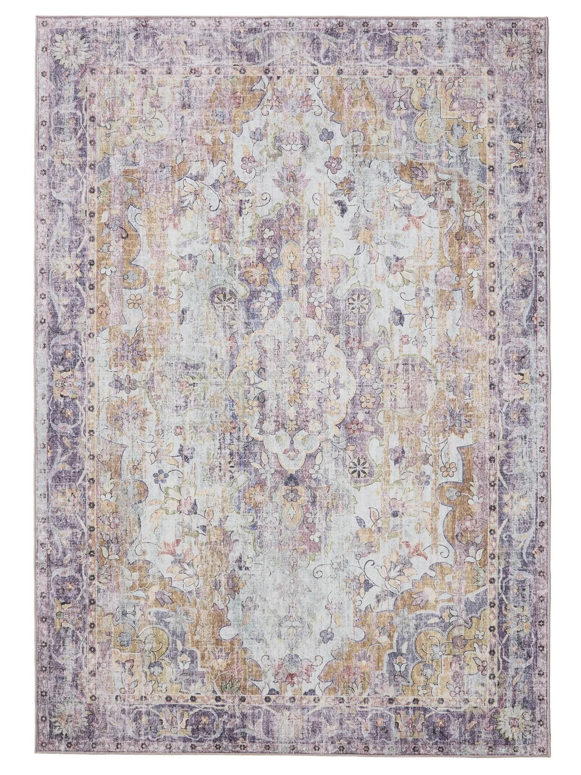 ATLAS Flerfarvet Lilla Vaskbart Tæppe - Rektangulær / 120x170 cm / Flerfarvet
