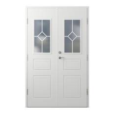 Parytterdörr Monica - ytterdörr 15x22 Vänster (gångdörr till vänster) Cotswoldglas Vit NCS S0502-Y