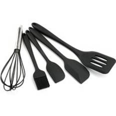 10 st / set kökssked spade äggvisp slev porslin matkvalitet multifunktionella matlagningsverktyg kit durkslag scoop ware pan - Svart 5 st