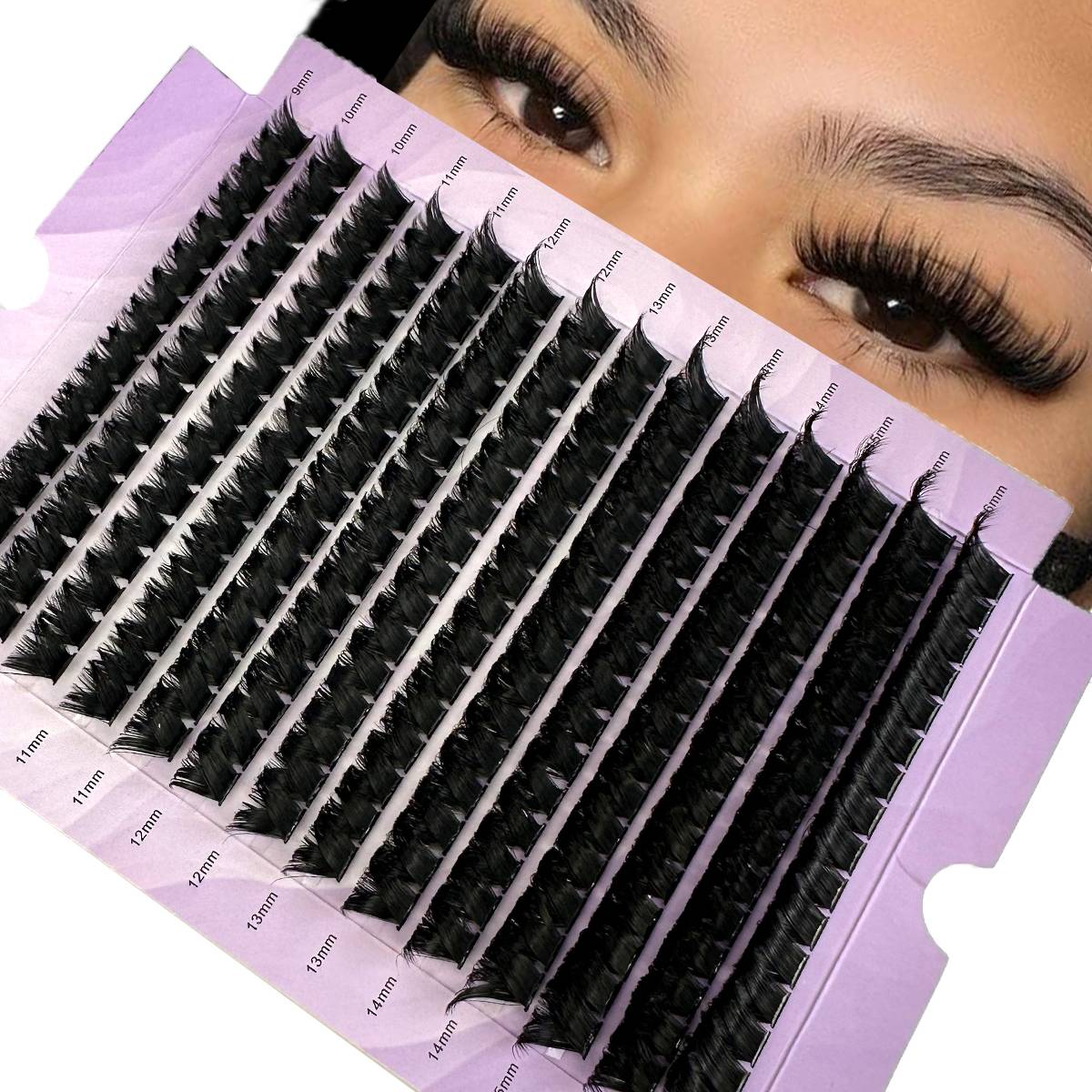New 14Rows 140/160D Cluster Eyelash Extension 9-16mm Natural Thick Style Individual Eyelashes Handmade Eyelash Bundles Mink Lash