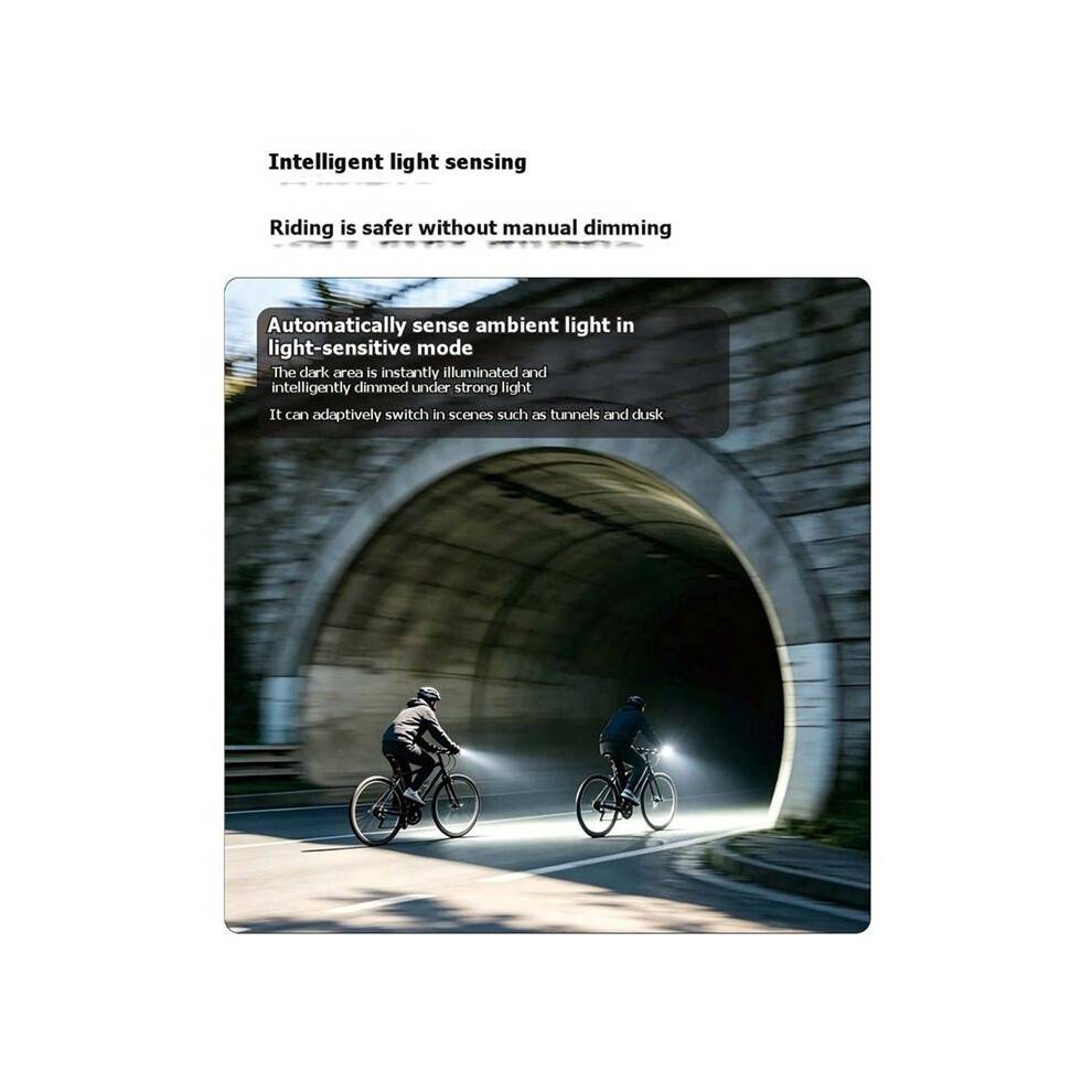 2500 Lumens Bike Light with Auto Light Sensor Super Bright LED Headlight Rechargeable Front Light for Night Riding