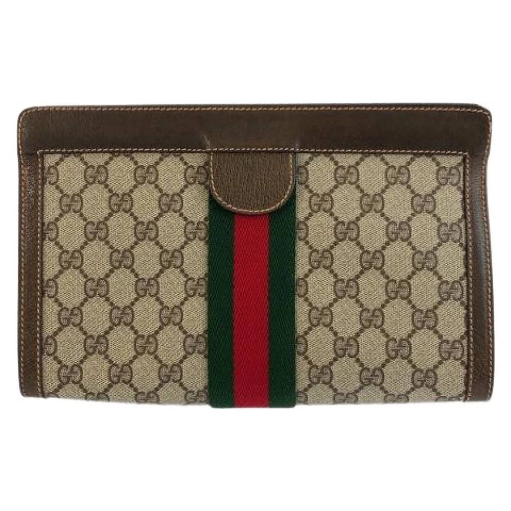 Gucci Vintage Pre-owned GG Supreme Canvas Clutch Bag - Vintage - Dame - Brun - ONE SIZE -