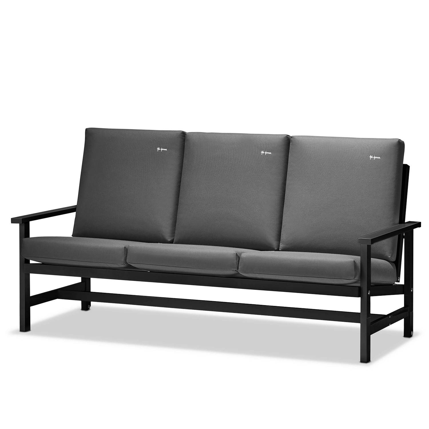 Soffa 09 svart aluminium - med allvädersdynor - Svart