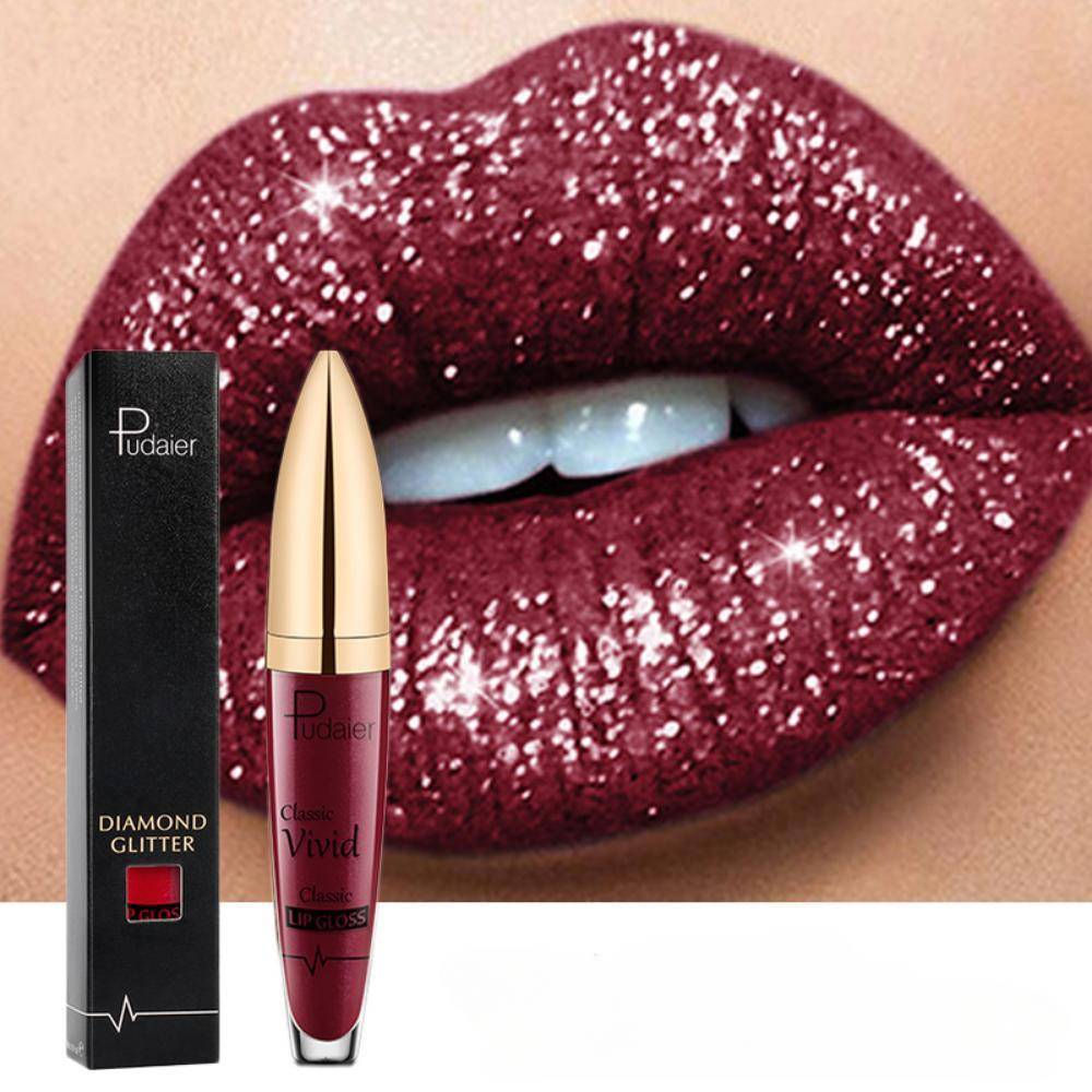 Matt glänsande flytande läppstift med glitter-diamanteffekt Långvarig vattentät läppglans för kvinnor Makeup Lip Tint Pearl Maquillaje