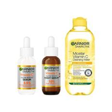 Garnier Vitamin C Glow Boost Serum + Micellar Cleansing Water + Double Renew 10% Night Serum 2 x 30 ml + 400 ml