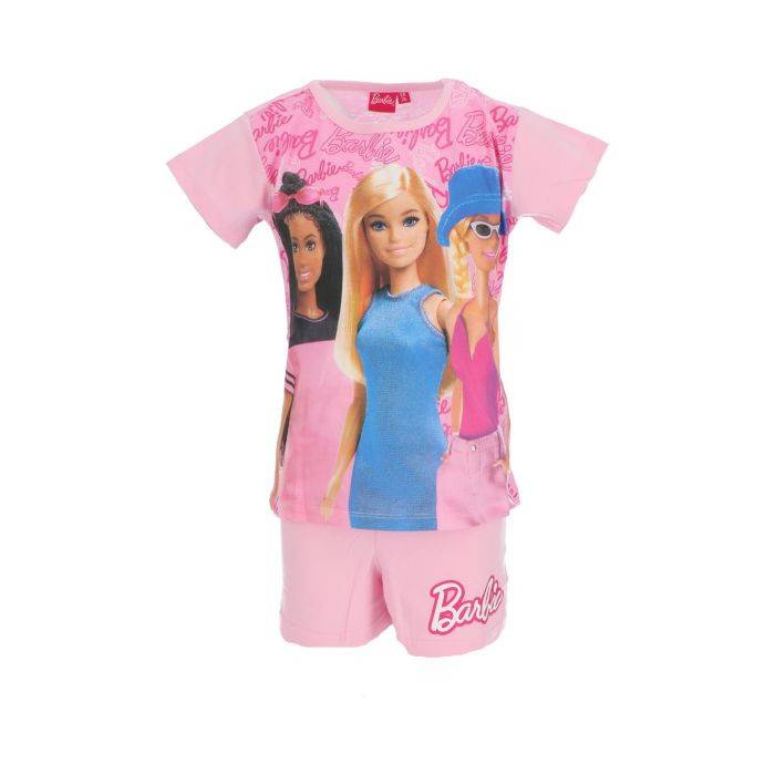 Barbie Trendiga ljusrosa korta barnpyjamas 4 år / 98 cm