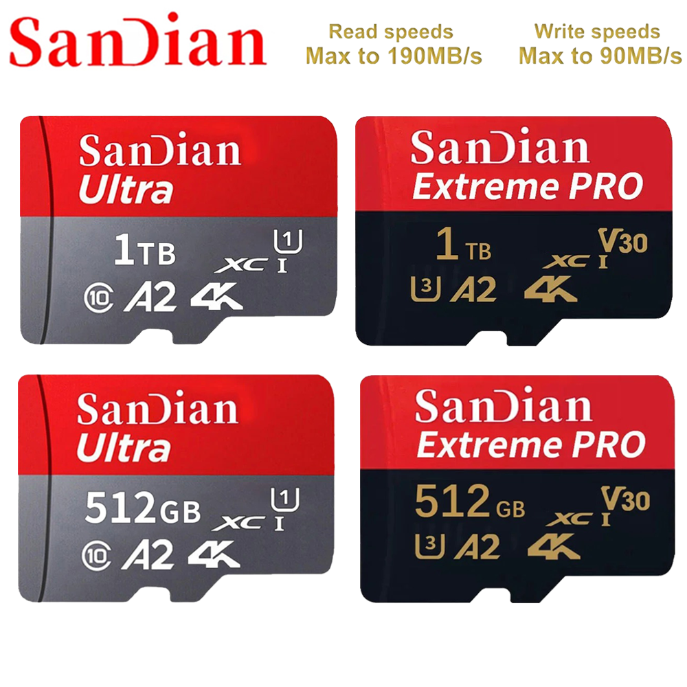 Micro TF SD 512GB 256GB 128GB 64GB Memory Card SD Card  U3 V30 For FPV Drone Racing Quadcopter