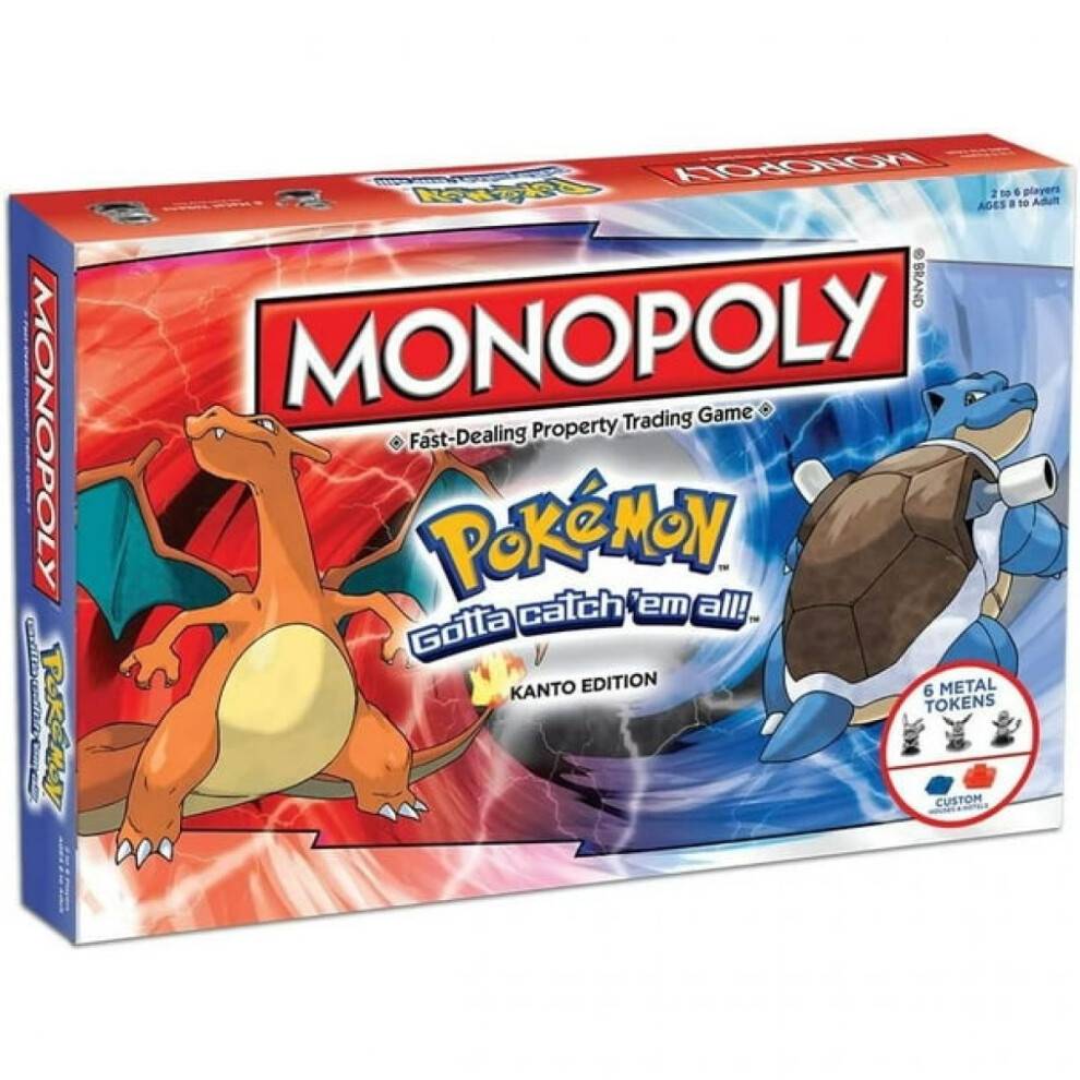 Monopoly Pokemon Edition, Pokemon Kanto Region Samlerspil Monopoly, Ikoniske Øjeblikke fra Anime Show, 2-6 Spillere
