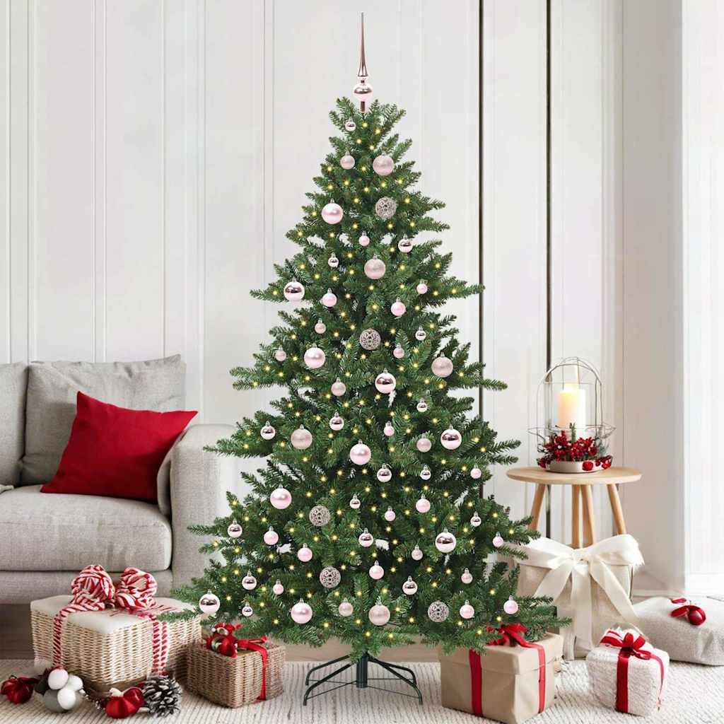 vidaXL Kunstigt Hinged Juletræ med 300 LED'er Grøn 180 cm PVC og Stål