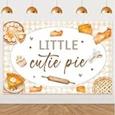 Cutie Pie Babyshower-bakgrund Little Cutie Pie is On The Way, babyshower, dekoration, babyparty, fotobås-tillbehör, 1,5 x 0,9 m