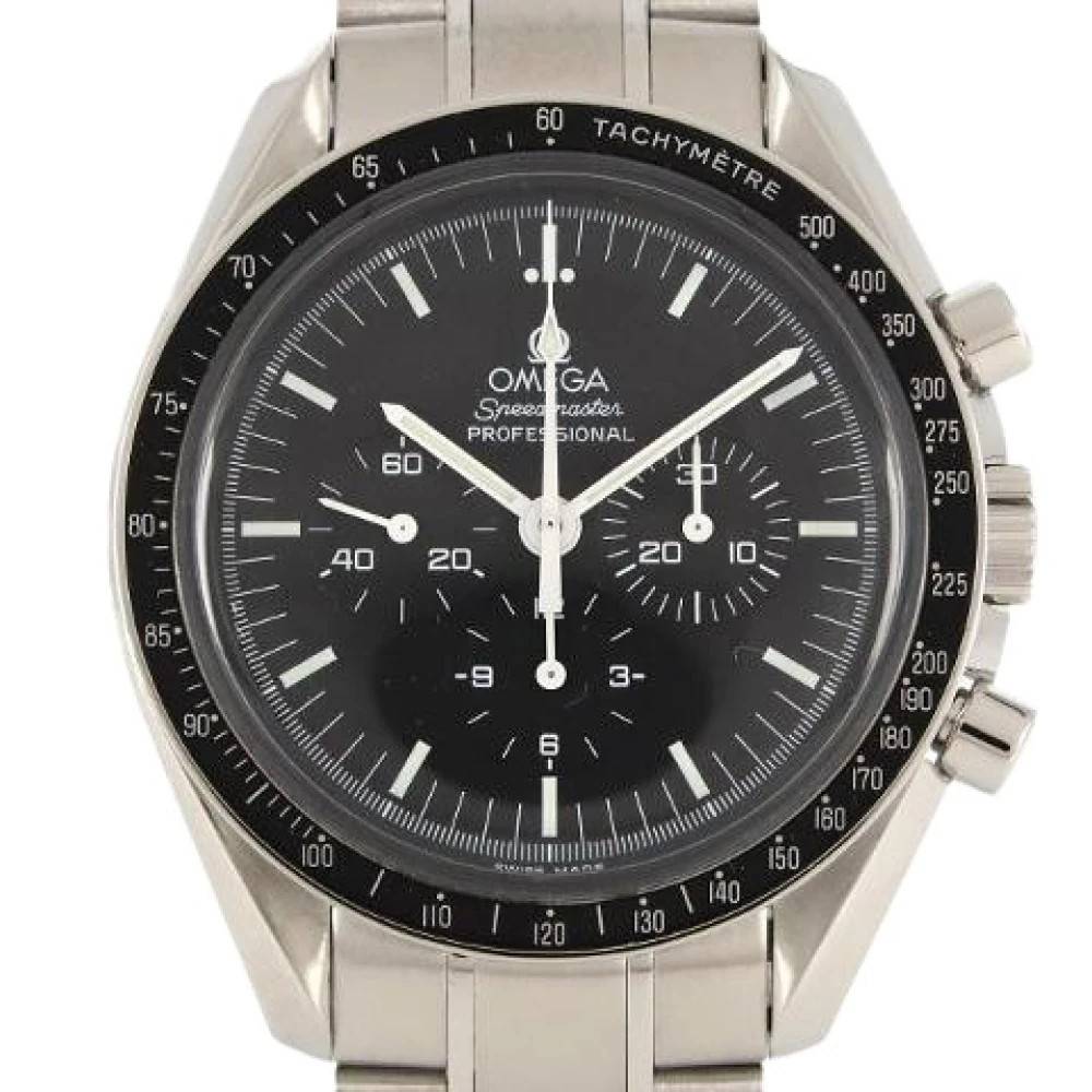 Omega Vintage Pre-owned Speedmaster Professional Chronograph i rustfrit stål - Vintage - Herre - Sort - ONE SIZE -