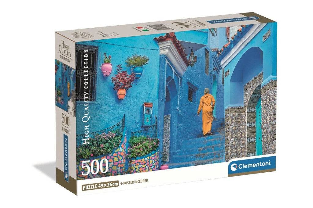 Cities Blue Street of Chefchaouen Marocko 500-bitars pussel Clementoni