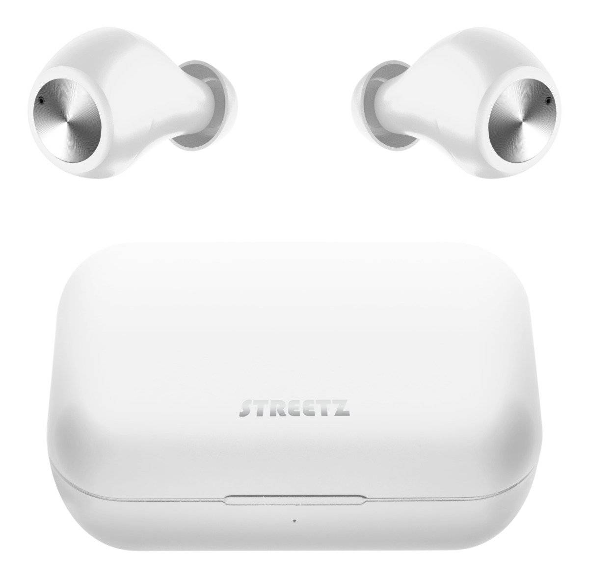 TWS In-ear Hörlurar Streetz T210, vit, laddningsfodral