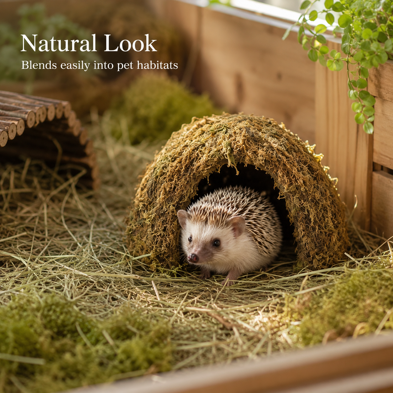 Natural Moss Hamster Hideout Grass Nest Small Pet House for Guinea Pig Hedgehog Chinchilla Cage Decor 2 Colors