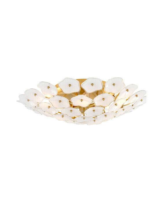 Visual Comfort Leighton plafond mässing/cream L - Beige / Guld