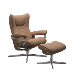 Stressless Wing Cross - Latte Batick - Large uden skammel