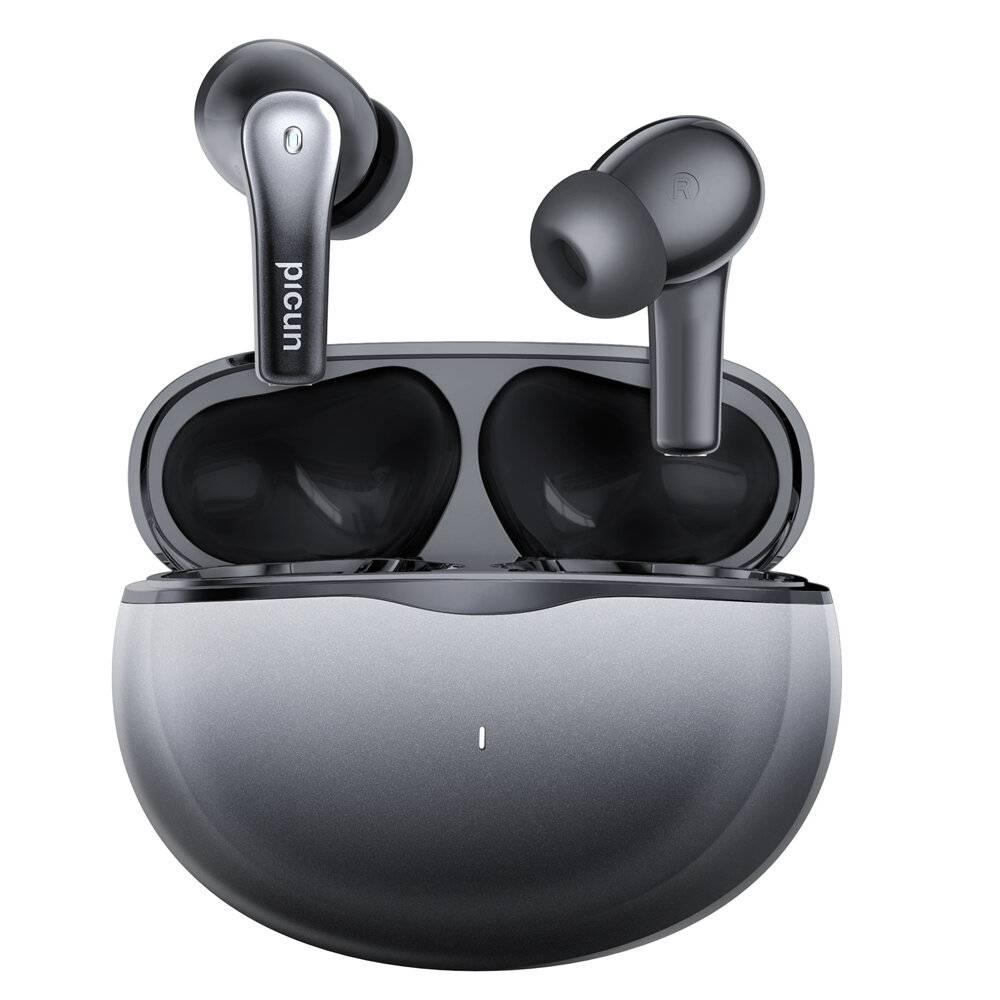 Picun A6 TWS-öronsnäckor med aktiv brusreducering, Bluetooth-earphone, digital bas, ENC HD-samtal, 4 mikrofoner och port