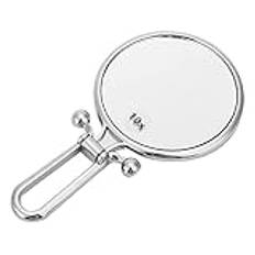DADEA Förstorad Sminkspegel Förstorande Resespegel Vikbar Spegelresa, Dubbelsidig Sminkspegel 10X Förstorande Hopfällbar Handhållen Sminkspegel för Hemresor(Silver)