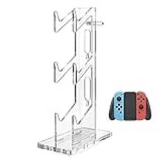 Game Controller Holder Clear, 3 Tiers Headset Support, Space Saving Game Controller Rack Stand Anti-Slip for Cable Management, 11.89x7.48x3.54 Inches, Transparent