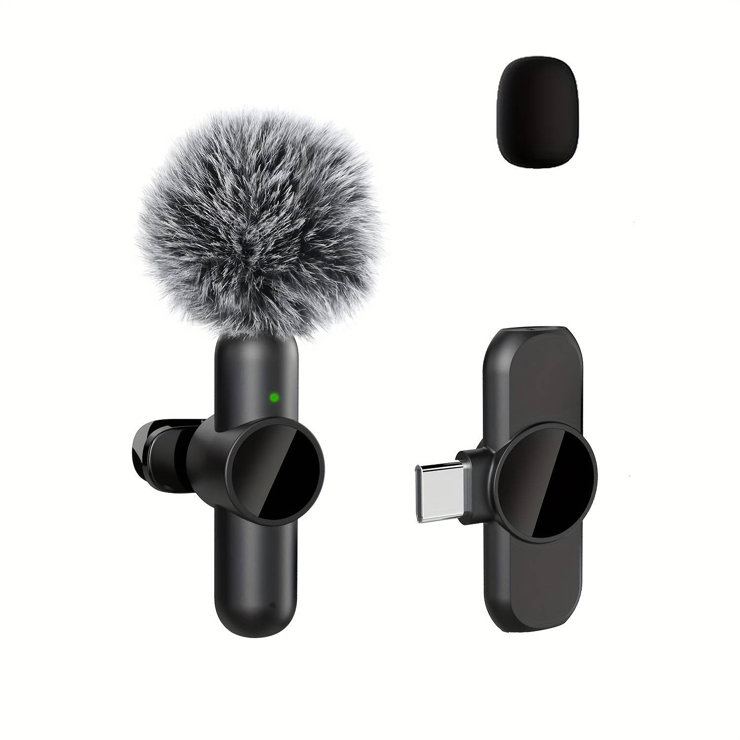 Hitozon Wireless Wireless Lavalier Microphone With -c, Recording, Noise-canceling Omnidirectional Mic For Smartphones/tablets/laptops, - Portable For Streaming, , Interviews, Vlogs
