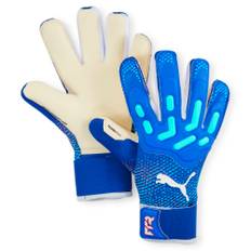 Women's PUMA Future Pro Hybrid Goalkeeper Gloves, Bluemazing/Sunset Glow/Electric Peppermint - Electric Peppermint - 11