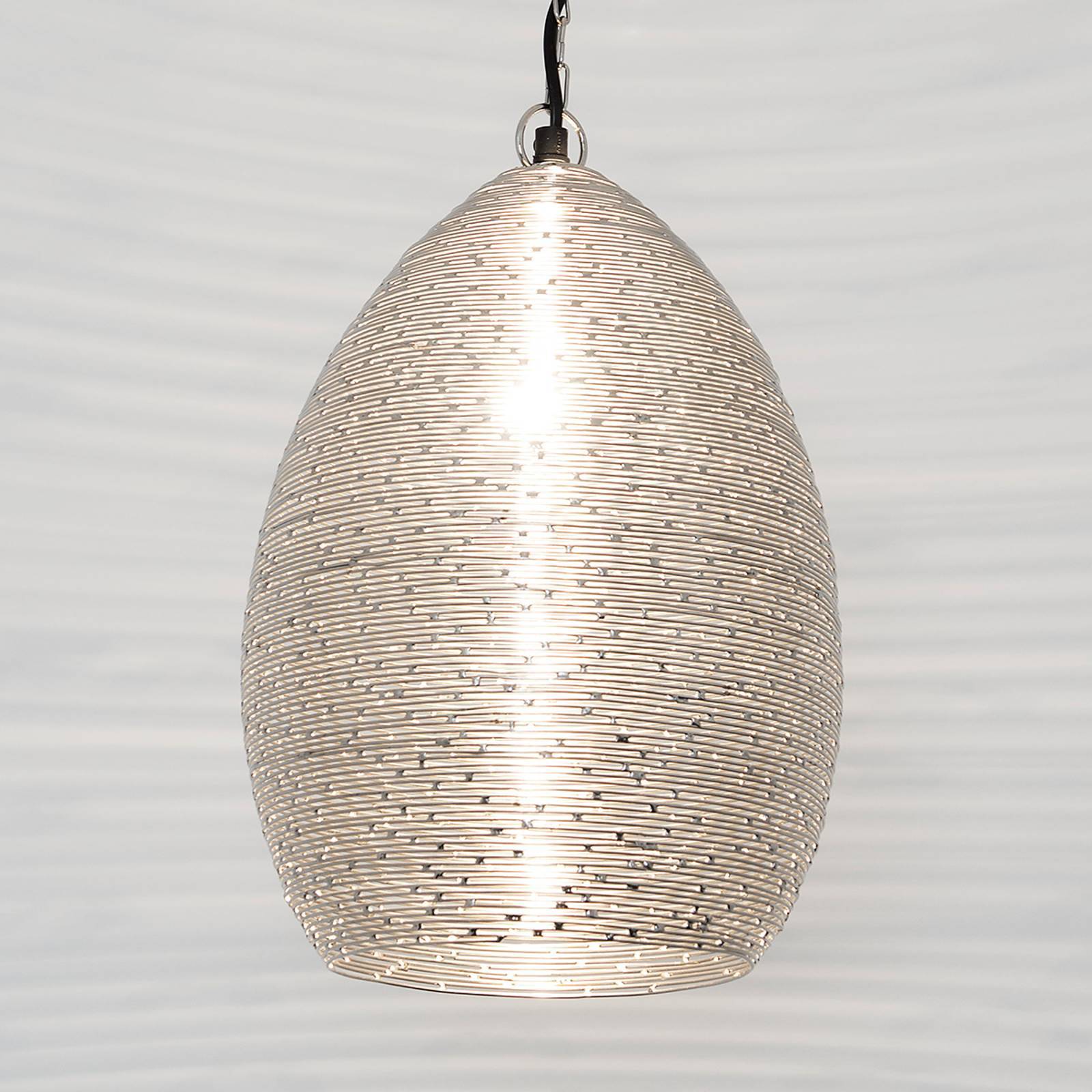 Holländer Design pendellampa Colibri, dimbar, Förkromad / silver, Vardagsrum / matsal, Metall, Modern, Pendellampa