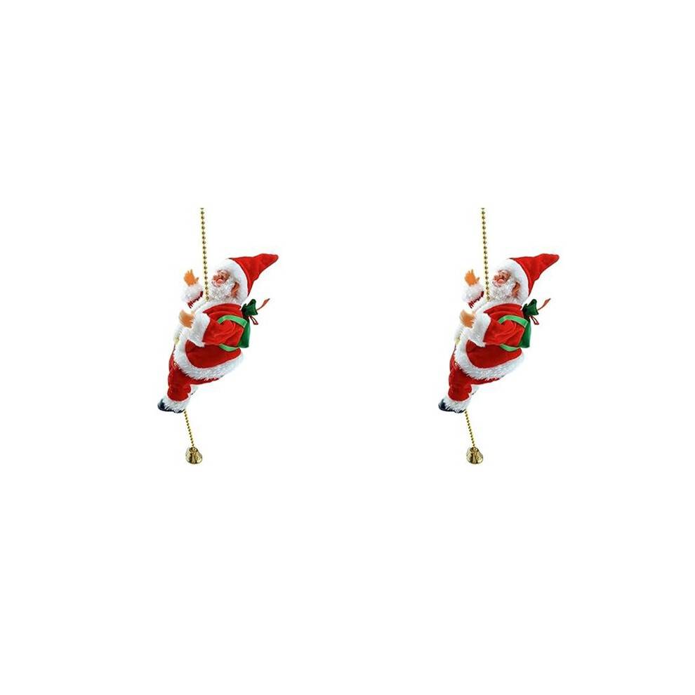 2X Rope Climbing Santa Claus Rope Climbing Santa Claus Indoor and Outdoor Christmas Tree Decorations