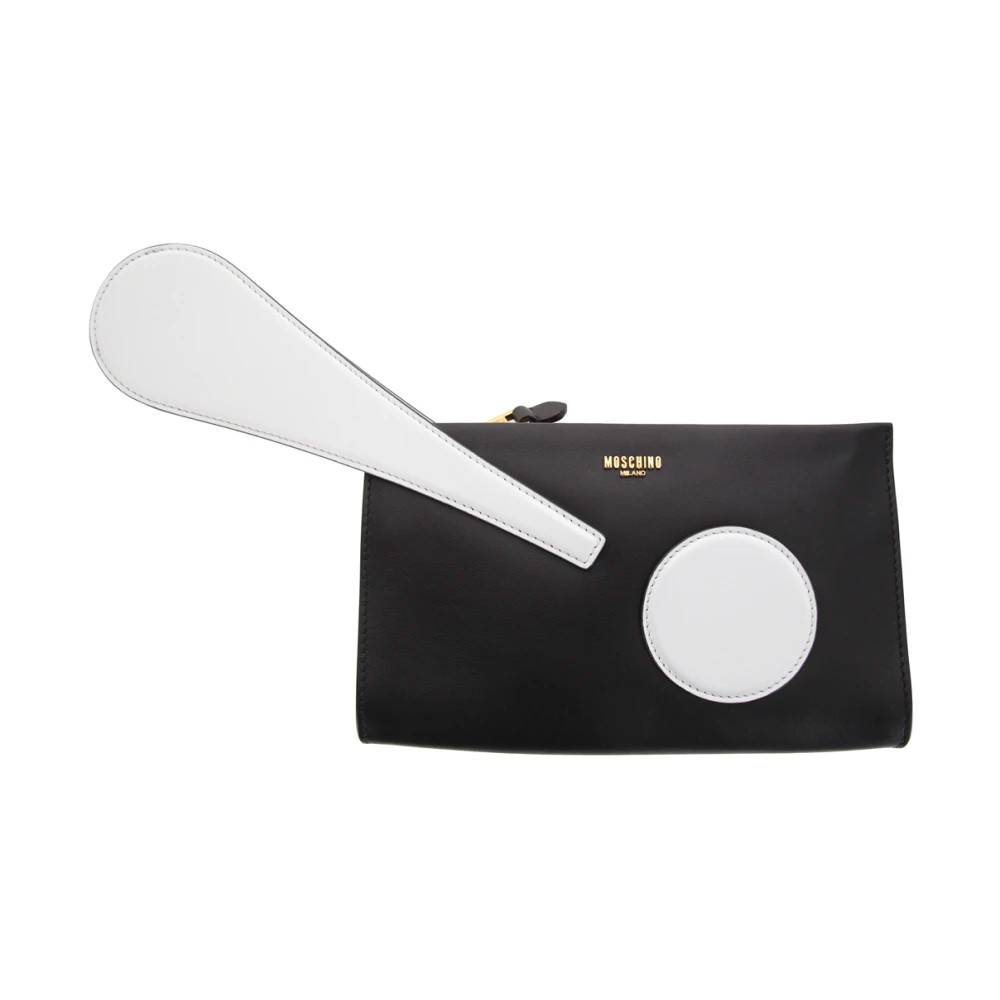 Moschino Udråbstegn Clutch Taske i Sort - Tasker - Dame - Sort - ONE SIZE - Læder
