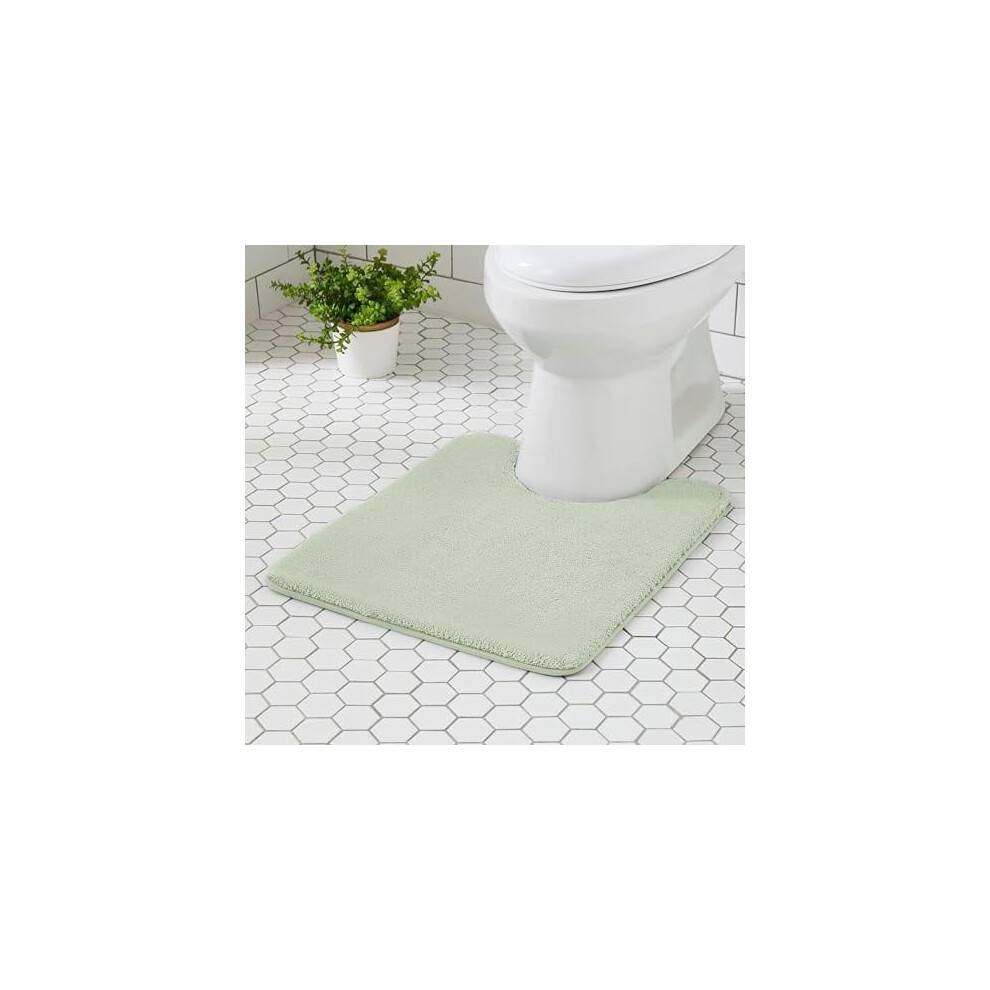 Grønt U-formet toilettæppe 61x51 cm tykt mikrofiber