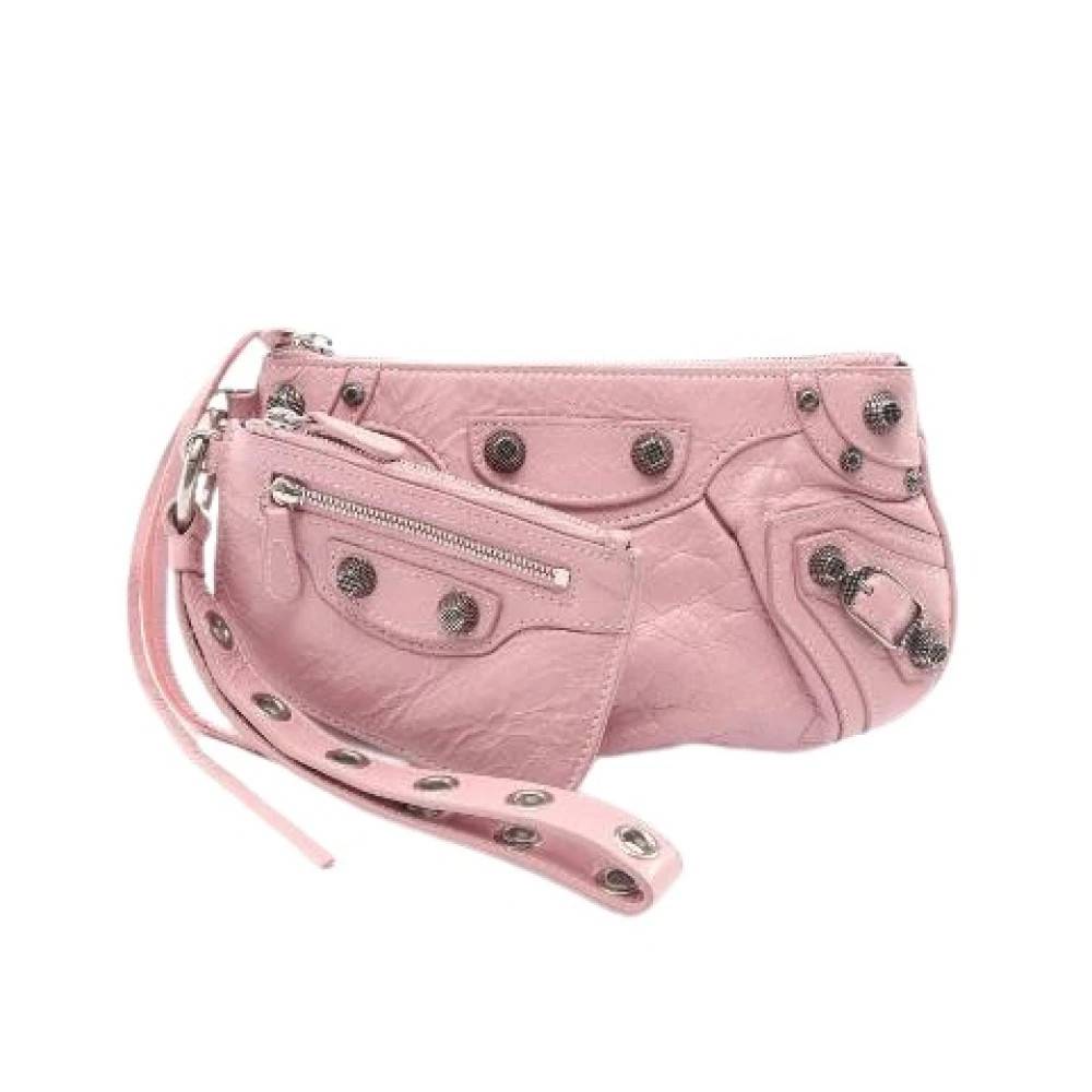 Balenciaga Vintage Pre-owned LE Cagole Læder Clutch Taske - Vintage - Dame - Lyserød - ONE SIZE - Læder