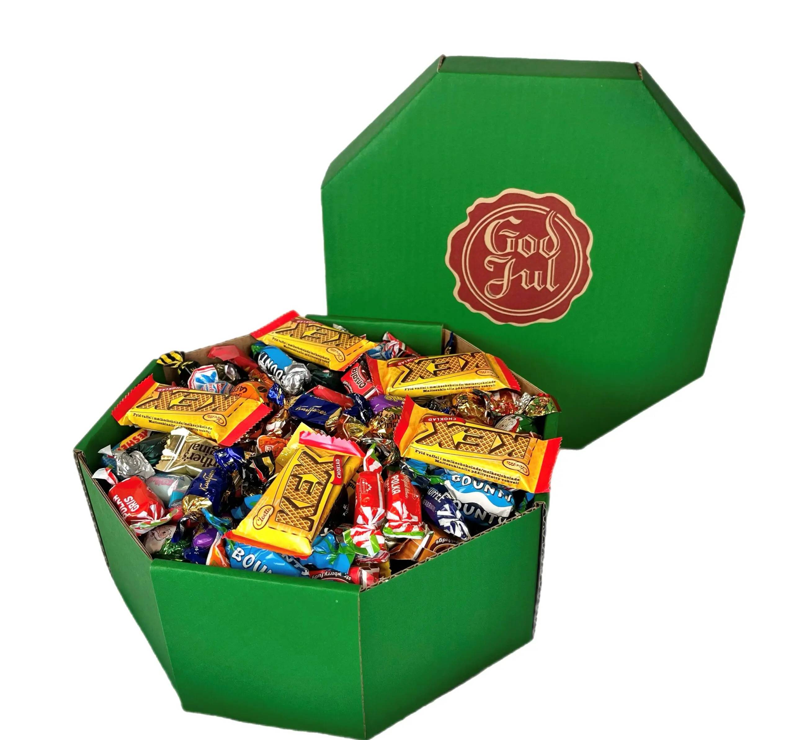 Jullåda grön - åttakantig 2,5 kg - Julgodis företag | Expofy