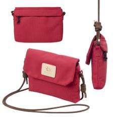 HAKUBA Chululu Mini Sacoche Shoulder Crossbody Bag for Smartphone Wallet Red Bag, Walking, Lightweight, Slim, Compact, Pouch, Case, AMZSCH-MSCRD,