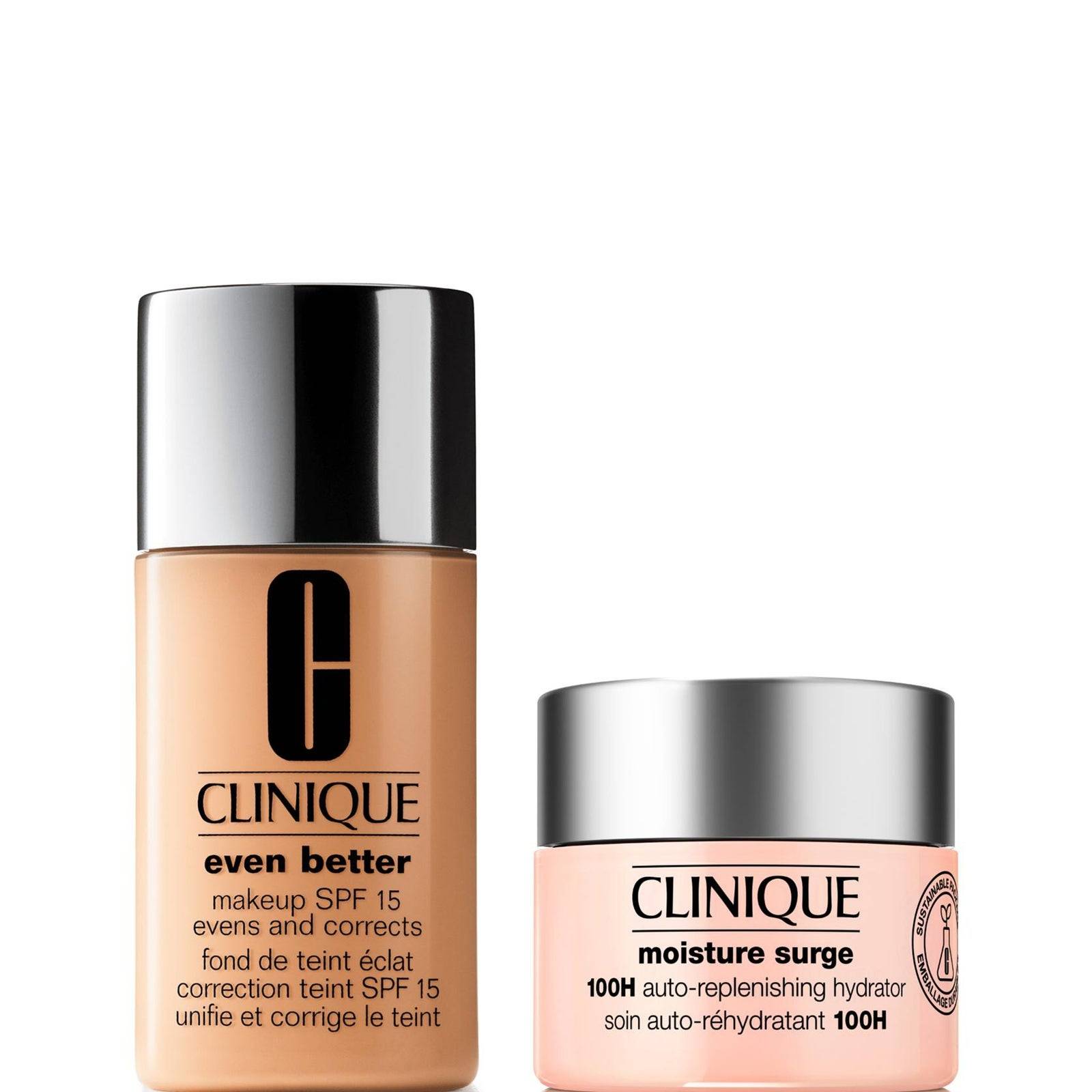 Clinique Even Better Vitamin Makeup Foundation & Moisture Surge 100H Hydrator Moisturiser Bundle (Various Shades) - WN 16 BUFF
