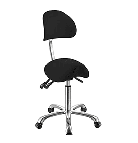 Behandlerstol med/ryglæn Well-Lux Lea - Sort - Behandlerstole - Weelko - Klippestole - Wellnessudstyr.dk.