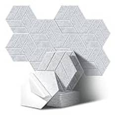 JurciCat 12 st akustikpaneler Hexagon självhäftande akustikpaneler Akustikskum Akustikpanel Väggpaneler Ljudabsorbent för ljudstudio Kontorsstudio Spelrum (30x26x0,9cm)